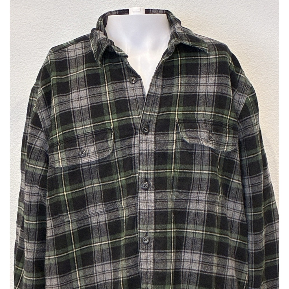 Orton Brothers Plaid Flannel Jacket Mens L Black Heavy Fleece Lined Outdoor Work